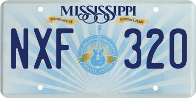 MS license plate NXF320