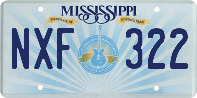 MS license plate NXF322