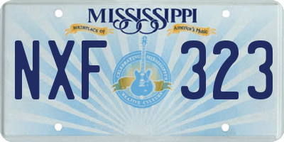 MS license plate NXF323
