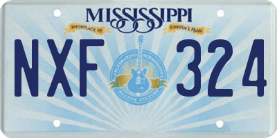 MS license plate NXF324