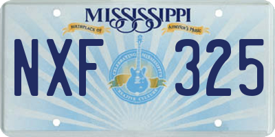 MS license plate NXF325
