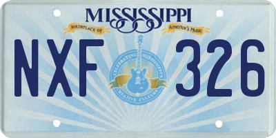 MS license plate NXF326