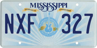 MS license plate NXF327
