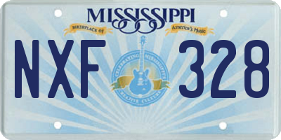MS license plate NXF328