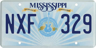 MS license plate NXF329