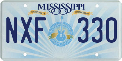 MS license plate NXF330