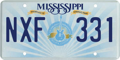 MS license plate NXF331