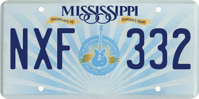MS license plate NXF332