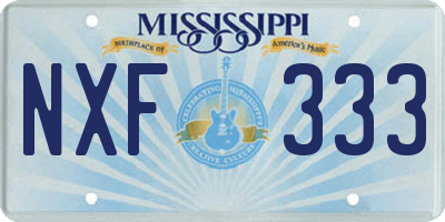 MS license plate NXF333
