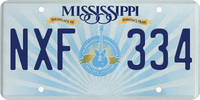 MS license plate NXF334
