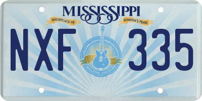 MS license plate NXF335