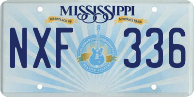 MS license plate NXF336