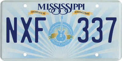 MS license plate NXF337