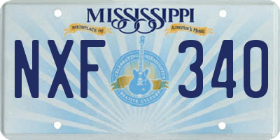 MS license plate NXF340