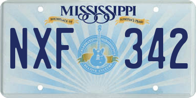 MS license plate NXF342