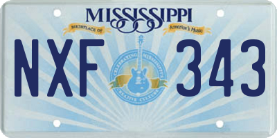 MS license plate NXF343