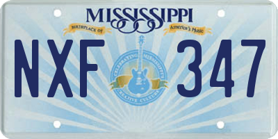 MS license plate NXF347