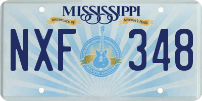 MS license plate NXF348