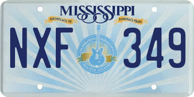 MS license plate NXF349
