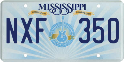 MS license plate NXF350