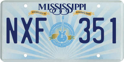 MS license plate NXF351