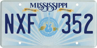 MS license plate NXF352