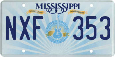 MS license plate NXF353