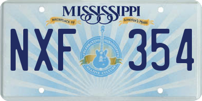 MS license plate NXF354