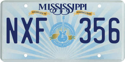 MS license plate NXF356