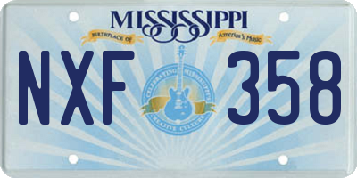 MS license plate NXF358