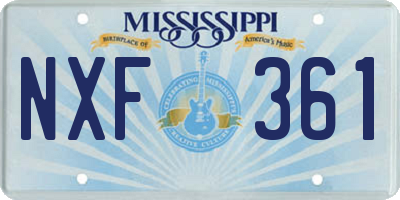 MS license plate NXF361