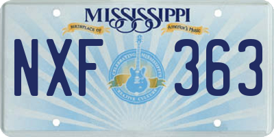 MS license plate NXF363