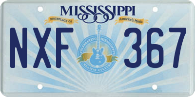MS license plate NXF367