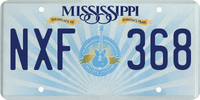 MS license plate NXF368