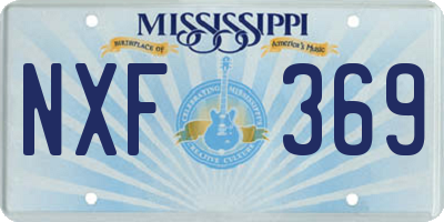 MS license plate NXF369