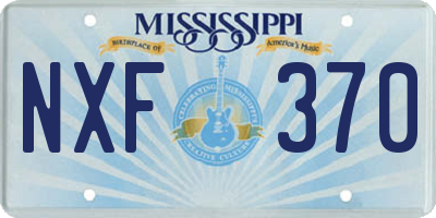 MS license plate NXF370