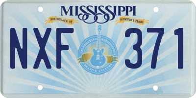 MS license plate NXF371