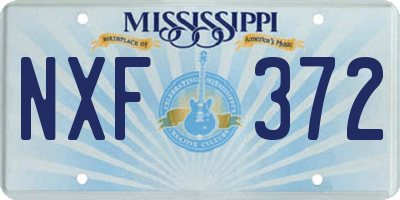 MS license plate NXF372