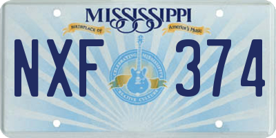 MS license plate NXF374