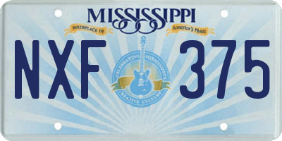 MS license plate NXF375