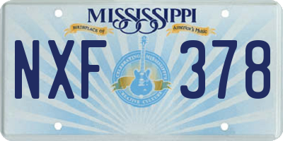 MS license plate NXF378