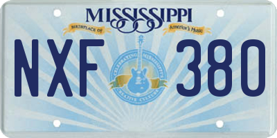 MS license plate NXF380