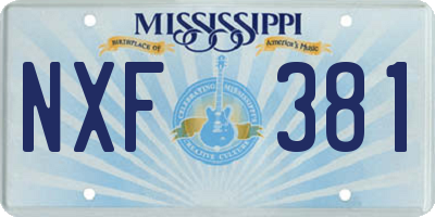 MS license plate NXF381
