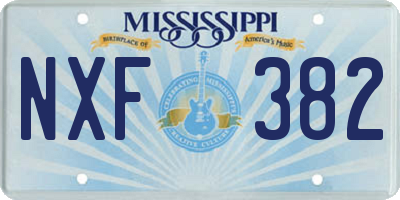 MS license plate NXF382