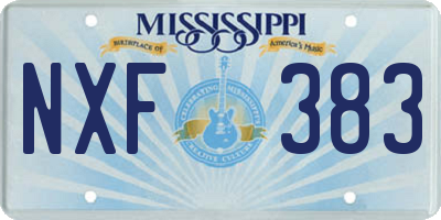 MS license plate NXF383