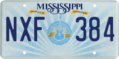 MS license plate NXF384