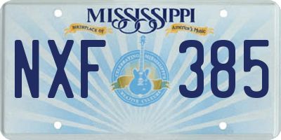 MS license plate NXF385