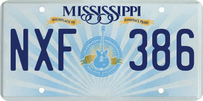 MS license plate NXF386