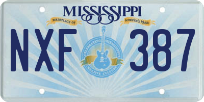 MS license plate NXF387