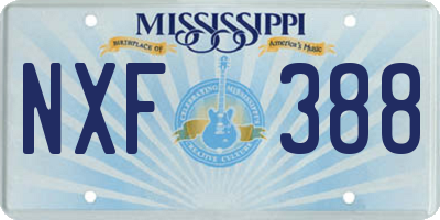 MS license plate NXF388